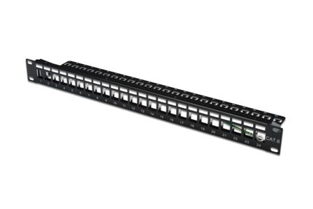 Digitus Blank Patch Panel, 24 port, stíněný, 1U, černý DN-91411