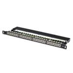 Digitus CAT 6 patch panel, stíněný,24-Port RJ45, s klapkou, 8P8C, LSA, 0.5U, 19 "pro montáž do racku, ba DN-91624S-SL-SH