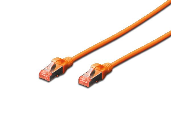 Digitus CAT 6 S-FTP patch cable, Cu, LSZH AWG 27/7, length 1 m, color orange