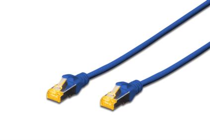 Digitus CAT 6A S-FTP patch cable, LSOH, Cu, AWG 26/7, Length 0.5m, color blue