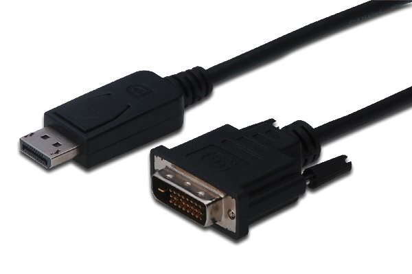 Digitus DisplayPort adapter cable, DP - DVI (24+1) M/M, 2.0m, w/interlock, DP 1.1a compatible, CE, bl DB-340301-020-S