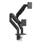 Digitus držák pro dva monitory, 2x 45", 2x 20 kg mechanická pružina, VESA: 75x75, 100x100, Černá DA-90474