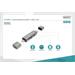 Digitus dvojitá čtečka karet OTG (USB-C + USB 3.0) 1x SD, 1x MicroSD, 1x USB 3.0, šedá DA-70886