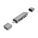 Digitus dvojitá čtečka karet OTG (USB-C + USB 3.0) 1x SD, 1x MicroSD, 1x USB 3.0, šedá DA-70886