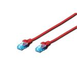 Digitus Ecoline Patch Cable, UTP, CAT 5e, AWG 26/7, červený 10m, 1ks DK-1512-100/R
