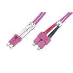DIGITUS Fiber Optic Patch Cord, LC to SC, Multimode OM4 - 50/125 µ, Duplex, color RAL4003 Length 1m DK-2532-01-4