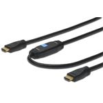 Digitus HDMI High Speed connection cable, type A, w/ amp. M/M, 10.0m, Full HD, CE, gold, bl DK-330105-100-S