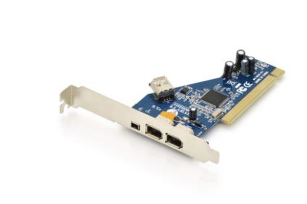 Digitus IEEE 1394a Interface Card, PCI, 4 Port, 2x6-Pin+1x4-Pin Extern, 1x6-Pin Intern TI TSB43AB23 chipset DS-33203-2