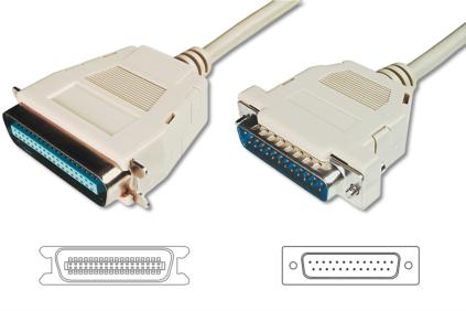 Digitus kabel pro tiskárnu DB25 / Centronix36, 1,8m, IEEE 1284 AK-580100-018-E