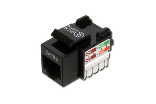 DIGITUS Keystone Jack CAT 5e, nestíněný RJ45 na LSA, barva černá