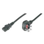 Digitus Mains connection cable, UK plug, 90o angled - C13, M/F, 1.8m, H05VV-F3G 1.00 qmm, fuse 5A, bl AK-440107-018-S