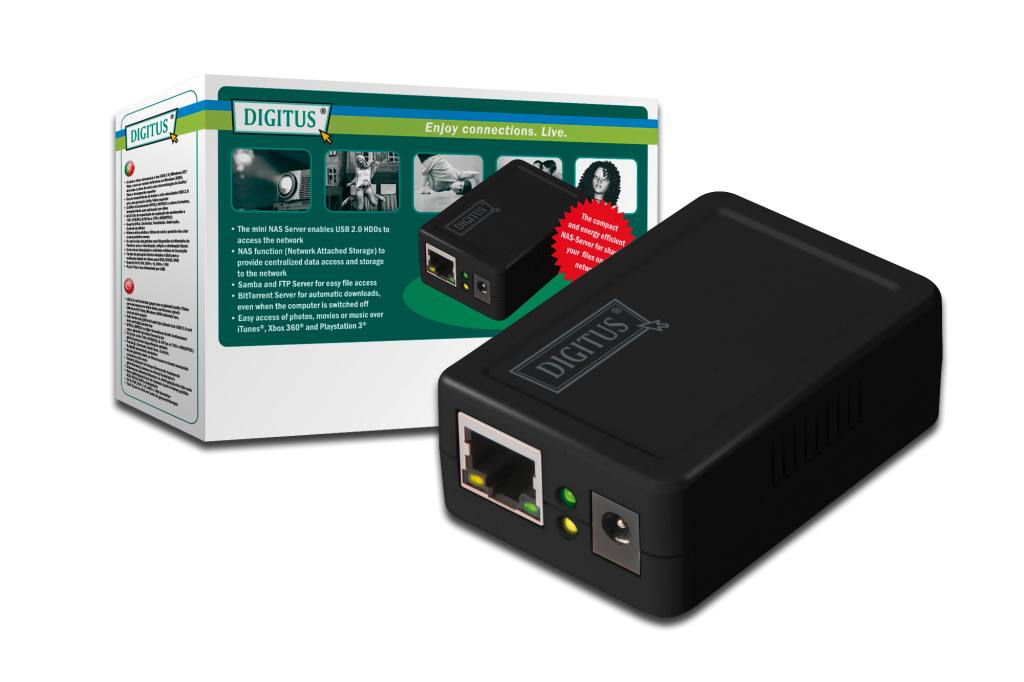 DIGITUS Mini NAS server pro externí USB HDD DN-7023-1