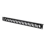Digitus Modular Patch Panel, shielded 24-port, blank, 1U, rack mount, staggered, color black RAL 9005 DN-91412