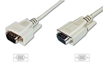 Digitus Monitor kabel, VGA, stíněný, béžový AWG28, měď, 1,8m AK-310100-018-E