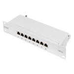 DIGITUS Patch panel CAT 6A, stíněný, 12 portů 1U, montáž do 10" racku, šedý RAL 7035 DN-91608S-EA-G