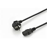 Digitus Power Cord, CEE 7/7 (Typ-F) 90o angled - C13 M/F, 1.8m, H05VV-F3G 0.75qmm, VDE, bl