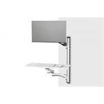 DIGITUS Pracovní stanice (monitor, klávesnice, myš) Nástěnný držák 32", 8 kg, VESA 75x75/100x100, bílá/černá DA-90451