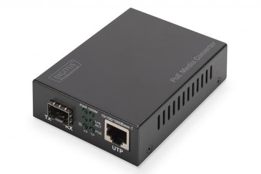 DIGITUS Professional Gigabit PoE media converter, RJ45 / SFP, PSE DN-82140