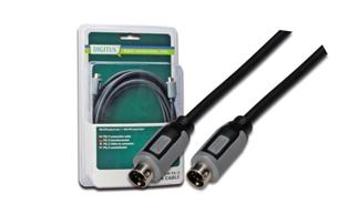 Digitus PS/2 propojovací kabel 5m, AWG 28, černo/šedý, blister