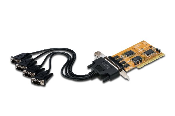 Digitus Serial I/O, 4-Port, PCI Add-On Card 4 X DSUB 9 M, Slot Bracket SUN1999 chipset DS-33002-1