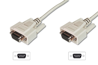 Digitus sériový kabel připojovací DB9 F/F 5m šedý AK-610106-050-E