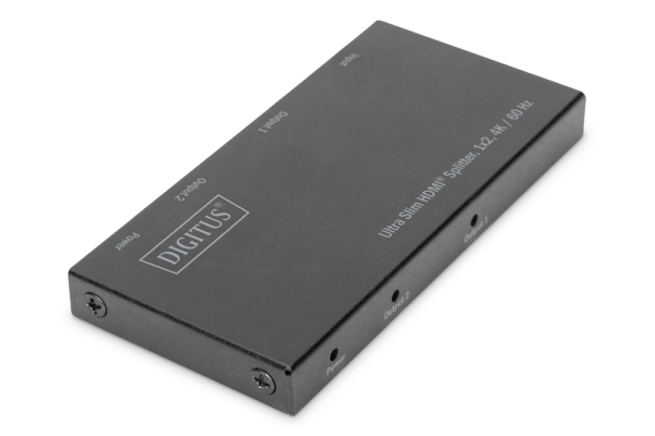 Digitus Ultra tenký HDMI Rozbočovač, 1x2, 4K / 60Hz HDR, HDCP 2.2, 18 Gbps, Micro USB napájeno DS-45322