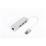 DIGITUS USB 3.0 3-Port Hub & Gigabit LAN Adapter DA-70250-1