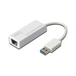 Digitus USB 3.0 adaptér na Gigabit Ethernet , 1x RJ45, USB-A, 10/100/1000Mbps, USB 3.0 XP, Vista, 7, Max OS X, L DN-3023