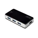 Digitus USB 3.0 Hub 4-port + napájecí zdroj, černý DA-70231
