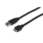 Digitus USB 3.0 kabel, USB A - Micro USB B, M / M, 0,25 m,UL, bl