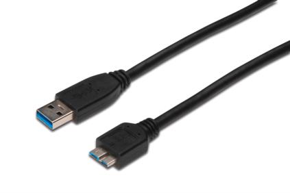 Digitus USB 3.0 kabel, USB A - Micro USB B, M / M, 0,5 m,UL, bl AK-300117-005-S