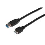 Digitus USB 3.0 kabel, USB A - Micro USB B, M / M, 0,5 m,UL, bl AK-300117-005-S