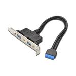Digitus USB 3.0 záslepka slotu s 2 USB porty, kabel 2x 10 Pin IDC, 0,25m AK-300306-002-S