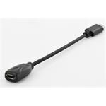 Digitus USB 3.1 Type-C adaptér USB kabel, typ C na na micro B, M / F, 0,1M, High-Speed, UL, bl AK-300316-001-S