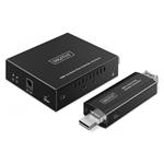 DIGITUS USB 3.2 Gen1 Fiber Extender, 5 Gbps, 4 porty: 3x USB-A / 1x USB-C, 300m DA-73122