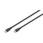 Digitus USB-C Silicone charging cable, USB-C - USB-C 1m, USB 2.0, 60W, black AK-300341-010-S