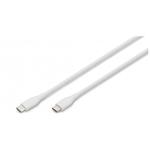 Digitus USB-C Silicone charging cable, USB-C - USB-C 1m, USB 2.0, 60W, white AK-300341-010-W