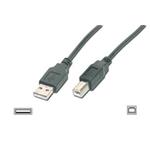 Digitus USB kábel A/samec na B/samec, 2x tienený, čierny, 1,8m