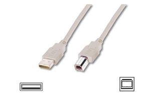 Digitus USB kábel A/samec na B-samec, béžový, 1,8m