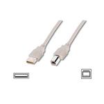 Digitus USB kábel A/samec na B-samec, béžový, 1,8m