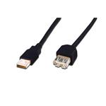 Digitus USB kabel prodlužovací A-A, 2xstíněný, měď, 5m, černý AK-300202-050-S