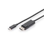 DIGITUS USB Type-C adapter cable, Type-C to DP M/M, 2.0m, 4K/60Hz, 32,4 GB, CE, bl, gold AK-300333-020-S