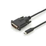 DIGITUS USB Type-C adapter cable, Type-C to DVI M/M, 2.0m, 1080p@60Hz CE, bl, gold AK-300332-020-S