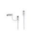 Dual Cable USB-C C/L Mfi 100cm white ERPW2CL100-WH