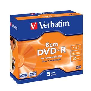 DVD-R Verbatim 8cm 1,4GB 4x Slim box (5ks/pack) predavane po 1ks