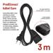 Dvojžilový pohyblivý prívod 3 m / 1 zásuvka / čierny / PVC / 0,75 mm2