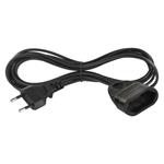 Dvojžilový pohyblivý prívod 3 m / 1 zásuvka / čierny / PVC / 0,75 mm2