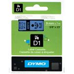 Dymo originál páska do tlačiarne štítkov, Dymo, 40916, S0720710, čierny tlač/modrý podklad, 7m, 9mm, D1 S0720710