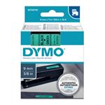 Dymo originál páska do tlačiarne štítkov, Dymo, 40919, S0720740, čierny tlač/zelený podklad, 7m, 9mm, D1 S0720740