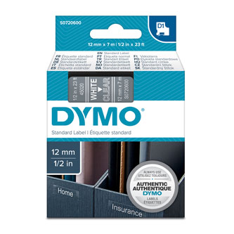 Dymo originál páska do tlačiarne štítkov, Dymo, 45020, S0720600, biely tlač/transparentná podklad,